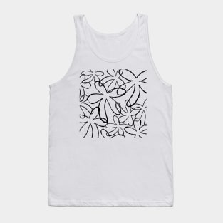 Flower Doodle Black Tank Top